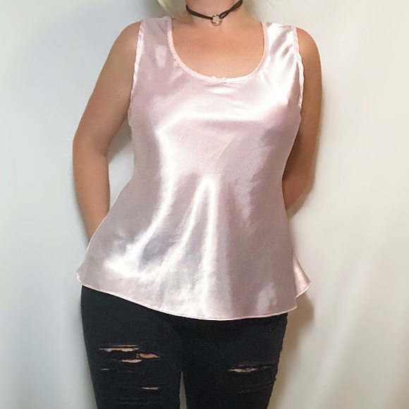 Vintage Tops - Vintage Platinum Lingerie pink sleeveless top